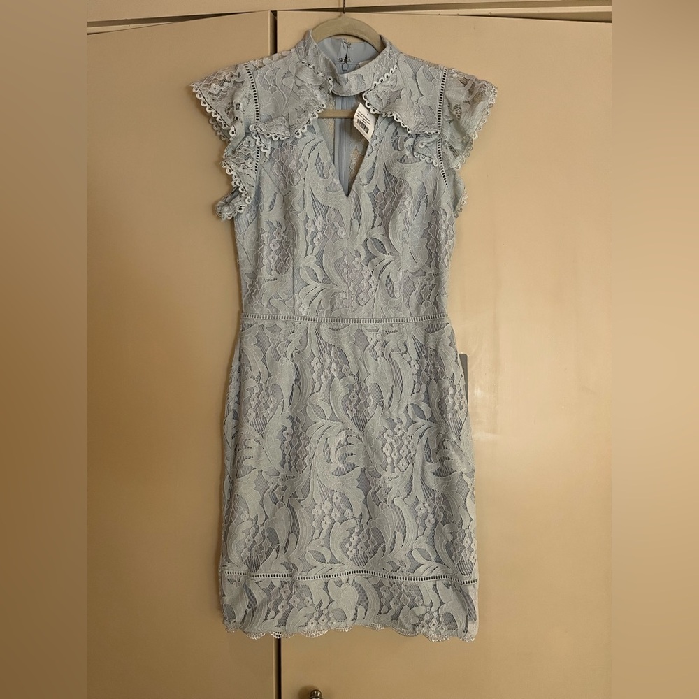 Nordstrom Light Blue Lace Mini Dress